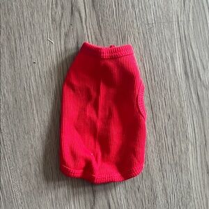 Red Ribbed Dog Sweater